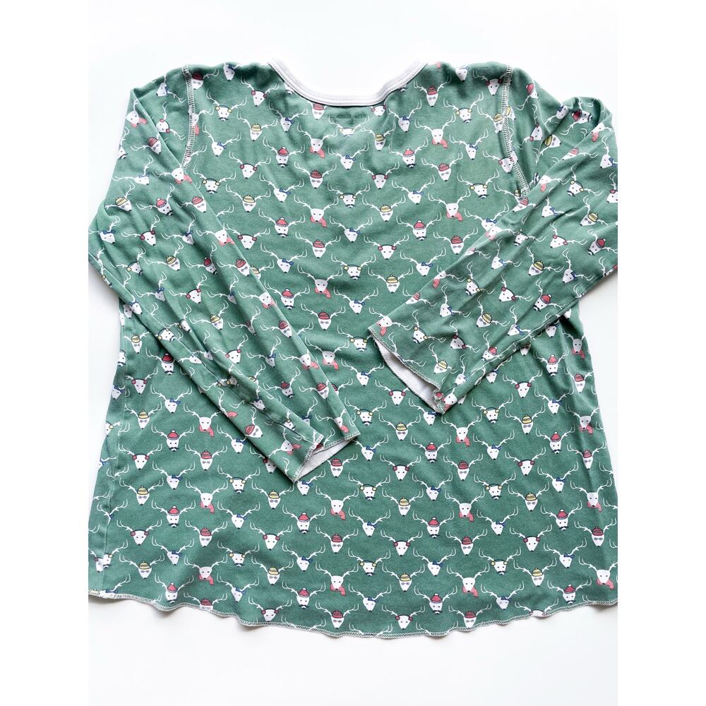 Women's Roller Rabbit Green Holiday Reindeer Pajama Top Size Small - Picture 7 of 7